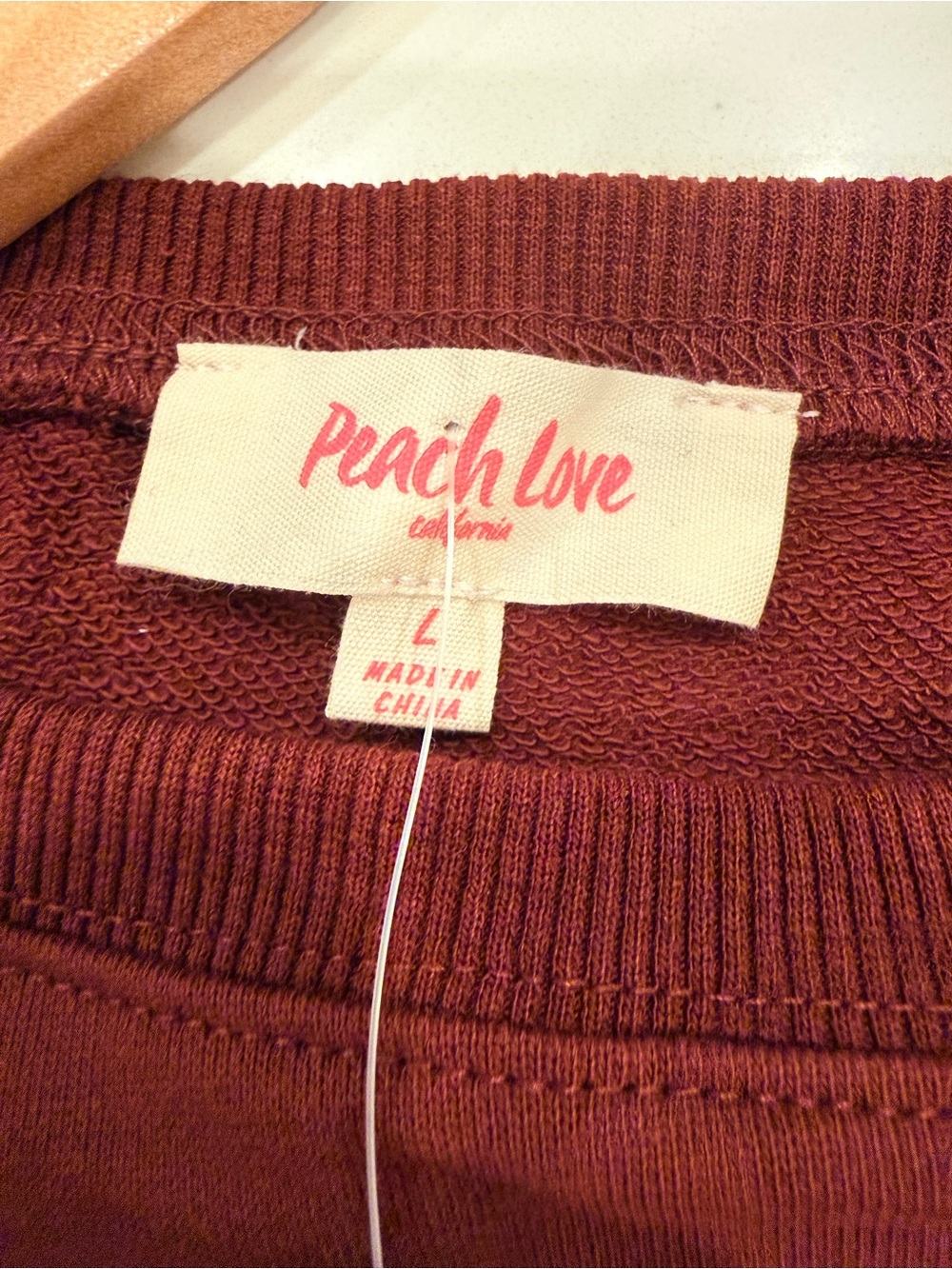 Peach Love California Maroon Puff-Sleeve Sequin Football Tee - Picture 2 of 11